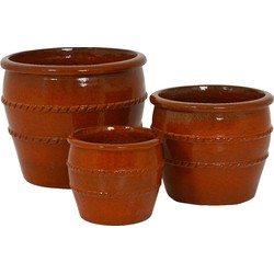 Lucia Planter set van 3 Terracotta Rood