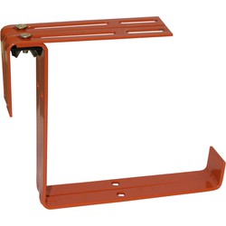 Set van 4 verstelbare metalen balkonbeugels voor een railing t/m 14 cm in de kleur terracotta - Plantenbakbeugels