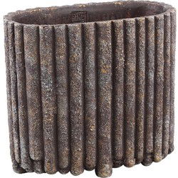PTMD Bloempot Morganne - 30x15x28 cm - Cement - Bruin