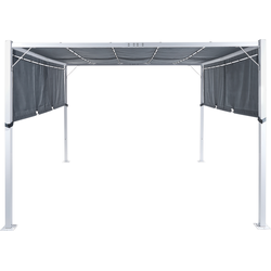 Beliani PARGA - Tuin pergola-Grijs-Staal, Polyester