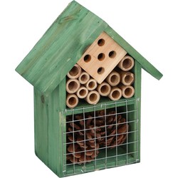 Groen huisje voor insecten 19 cm vlinderhuis/bijenhuis/wespenhotel - Insectenhotel