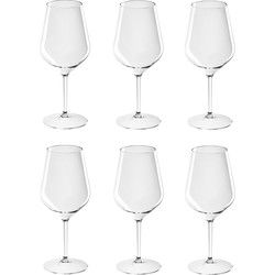 6x Witte of rode wijn glazen 47 cl/470 ml van onbreekbaar kunststof - Wijnglazen