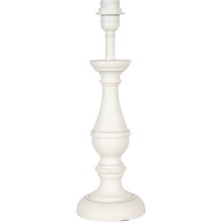 Clayre & Eef Lampenvoet   Ø 13x41 cm  Wit Hout Rond Lampvoet