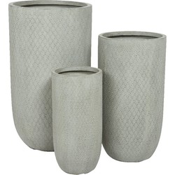 Fender Planter High set van 3 Fibre Clay Licht Grijs