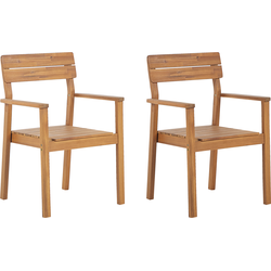 FORNELLI  - Tuinstoel set van 2 - Lichte houtkleur - Acaciahout