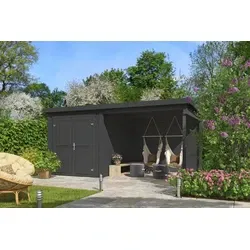 Outdoor Life blokhut Finn carbon grey, 450 x 250 cm
