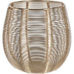 1x Metalen kaarsenhouder voor theelichtjes/waxinelichtjes 12 cm goud - Waxinelichtjeshouders
