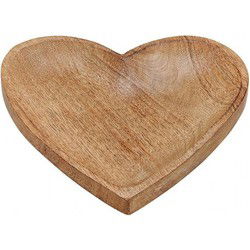 Serveerplank hart vorm - 20 cm - mangohout - dienblad - serveren - dienbladen - Dienbladen