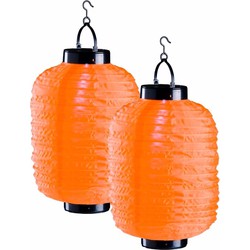 6x lampionnen op zonne energie oranje - Lampionnen