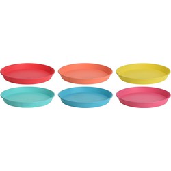18x stuks onbreekbare borden gekleurd 23 cm - Bordjes