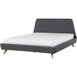 Beliani VIENNE - Tweepersoonsbed-Grijs-Polyester