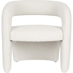 Fauteuil Wit Stof - Zithoogte 47cm - 69x66x72cm - Nova