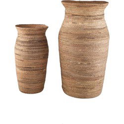 PTMD Mand Victoria - 36x36x76 cm - Gras - Naturel - Set van 2