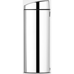 Touch Bin, 25 litre, Square, Plastic Inner Bucket - Brilliant Steel