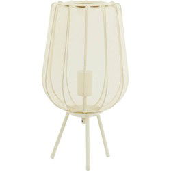 Light & Living - tafellamp - Plumeria - beige wit - polyester - E27 - 1874327
