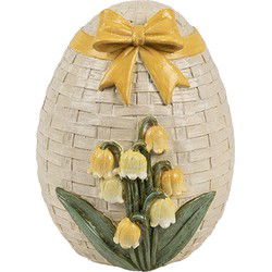 Clayre & Eef Decoratie Beeld Ei 9x8x10 cm Beige Kunststof