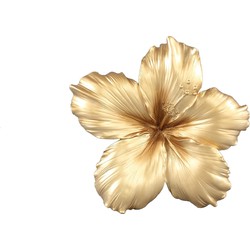 PTMD Mira Bloem Wanddecoratie - 26,5 x 5,5 x 25 cm  - Polyresin - Goud