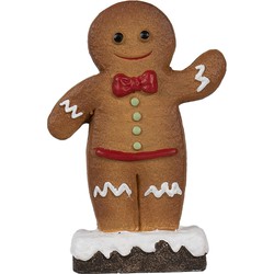 Clayre & Eef Kerstdecoratie Gingerbread man 10x5x15 cm Bruin Keramiek