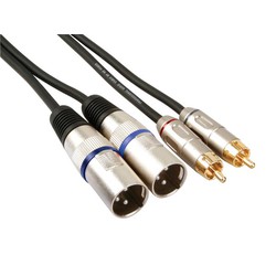 Xlr-rca kabel 2 x xlr 3-polig naar 2 x rca mannelijk 1 m