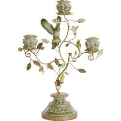 Light&living Kandelaar 3L 26x13x37 cm PARROT crème-groen-geel+licht goud