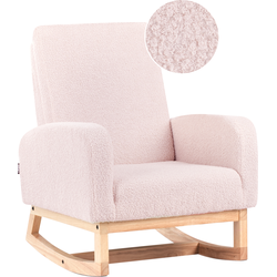 Beliani NORBY - Schommelfauteuil-Roze-Bouclé