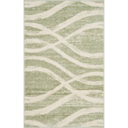 Safavieh Modern Wave Distressed Indoor Woven Area Rug, Adirondack Collection, ADR125, in Sage & Cream, 91 X 152 cm