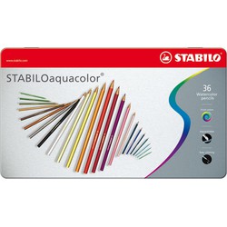 Stabilo STABILO aquacolor - premium aquarel kleurpotlood - metalen etui met 36 kleuren