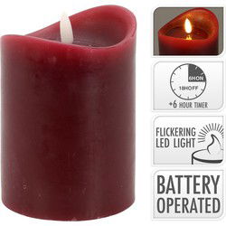 Led Candle 90X125 mm Dark Red
