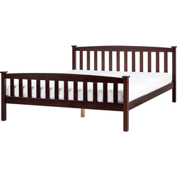 Beliani GIVERNY - Tweepersoonsbed-Bruin-Dennenhout