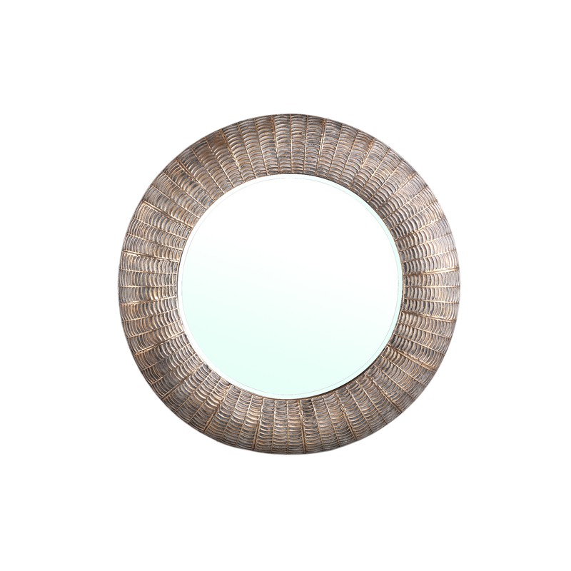 PTMD Arenza Gold iron mirror with stripes round - 