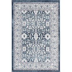 Safavieh Modern Chic Indoor Geweven Vloerkleed, Madison Collectie, MAD502, in Creme & Navy Blauw, 91 X 152 cm