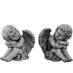 PTMD Deco Object Chrisann - 18x18x18 cm - Cement - Grijs - Set van 2