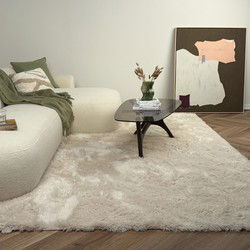 Hoogpolig vloerkleed Furr beige - Interieur05 - Polyester - 200 x 290 cm - (L)