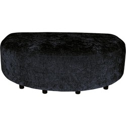 PTMD Lujo sofa anthracite 0504 fiore fabric L C pouf