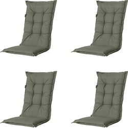 Madison -  Tuinstoelkussen Hoge Rug Manchester green - Ca. 123x50 cm - Set van 4