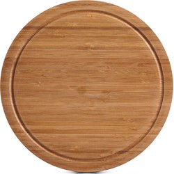 Zeller snijplank - met sap groef - bamboe hout - rond - Dia 25 cm - Snijplanken