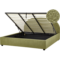VAUCLUSE - Bed met opbergruimte - Olijfgroen - 180 x 200 cm - Bouclé
