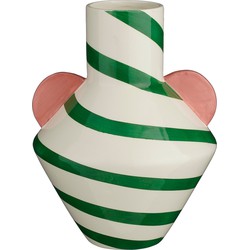 Mica Decorations Stratt Vaas - H28 x Ø22 cm - Keramiek - Groen