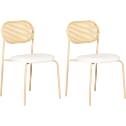 Beliani ADAVER - Eetkamerstoel-Lichte houtkleur-IJzer