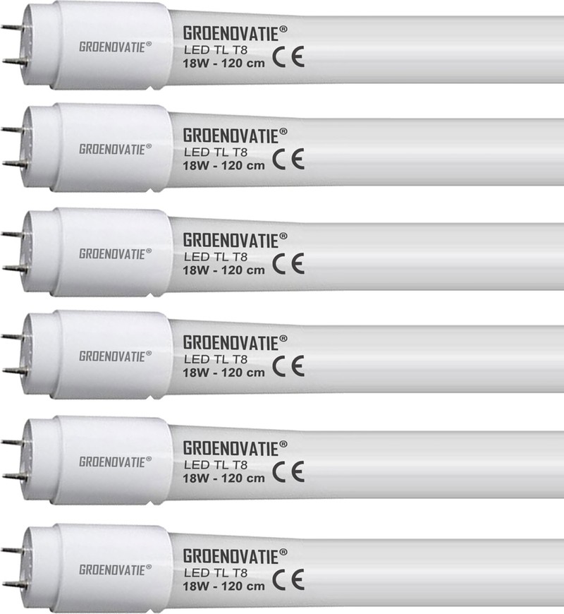 opener Ontcijferen Abnormaal Groenovatie LED TL T8 Buis, 18W, 120cm, 2250 Lumen, Glas, 840 Neutraal Wit,  6-Pack - Groenovatie - | HomeDeco.nl