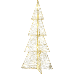 House of Seasons Kerstdecoratie Boom - L35 x B35 x H79 cm - Polyester - Goud