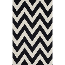 Safavieh Modern Indoor Hand Tufted Area Rug, Cambridge Collection, CAM139, in Black & Ivory, 91 X 152 cm