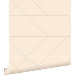 ESTAhome behang grafische lijnen beige - 50 x 900 cm - 139773