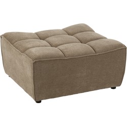 J-line - Poef Grid Populierenhout/schuim Donker Taupe - 84x92x44cm