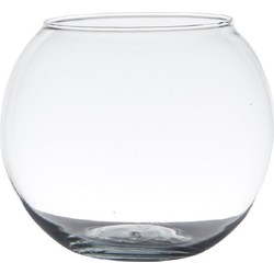 Hakbijl bol vaas - 16 x H13 cm - transparant glas - 1,5L - Vazen