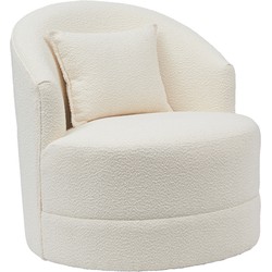 Fauteuil Bouclé Beige - Zithoogte 44,5cm - 75x75x82cm