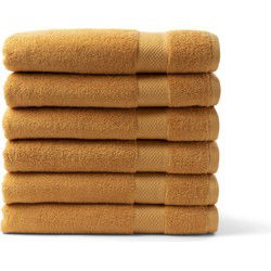 DoubleDry Handdoeken Set 70 x 140 cm - 6 stuks - 100% zacht katoen 500 g/m2 - 6x Okergeel