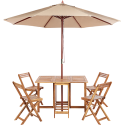 FRASSINE - Tuinset met parasol - Lichtbruin - Acaciahout
