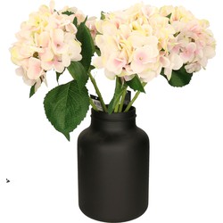 Mica Decorations Kunstbloem Hortensia tak - lichtroze - 51 cm - losse steel - Kunst zijdebloemen - Kunstbloemen