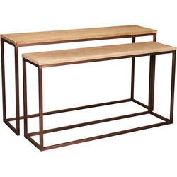 PTMD Zoah Copper mango wood rectangle sidetable SV2